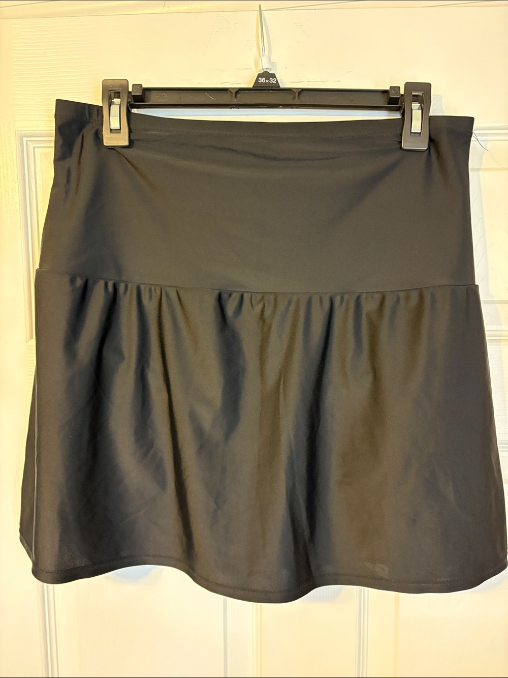 Black Women's Swim Skirt Coverup with Wide Waistband
